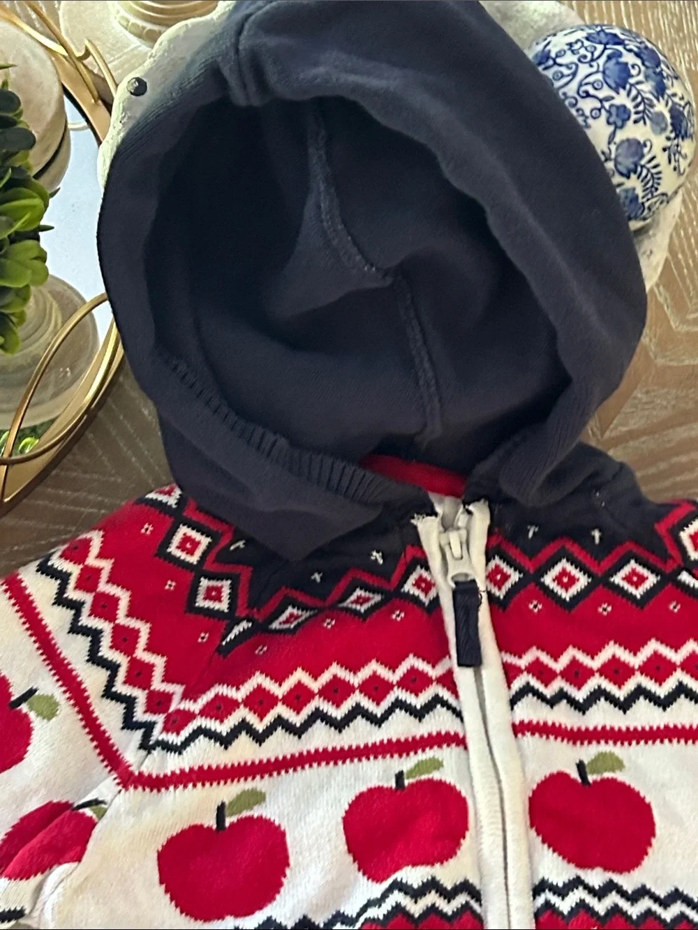 Gymboree Faire Isle Fall Harvest Hooded Autumn Apple Sweater Cardigan Jacket